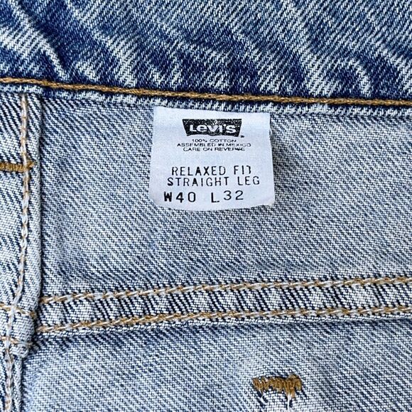 Vintage Levis 553 Jeans Blank White Tab 40x32 Relaxed Straight Leg Mexico 1997 - Picture 8 of 10